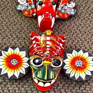 Traditional demon mask wall art (2pieces)
